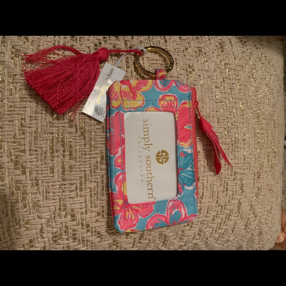 NWT Simply Southern Card Holder Preppy Keychain